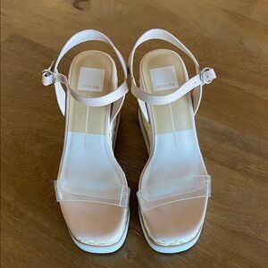 Dolce Vita Blush Wedge Sandals with Clear Strap